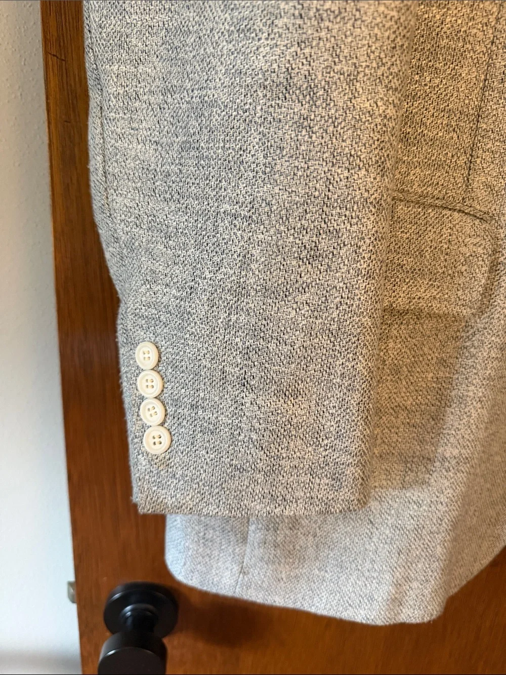 Light Gray / Blue Textured Two-Button Blazer by di Benedello